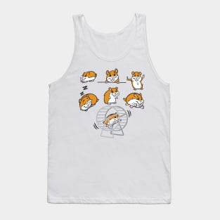 Retro Colorful Hamster Hear The Sound Tank Top